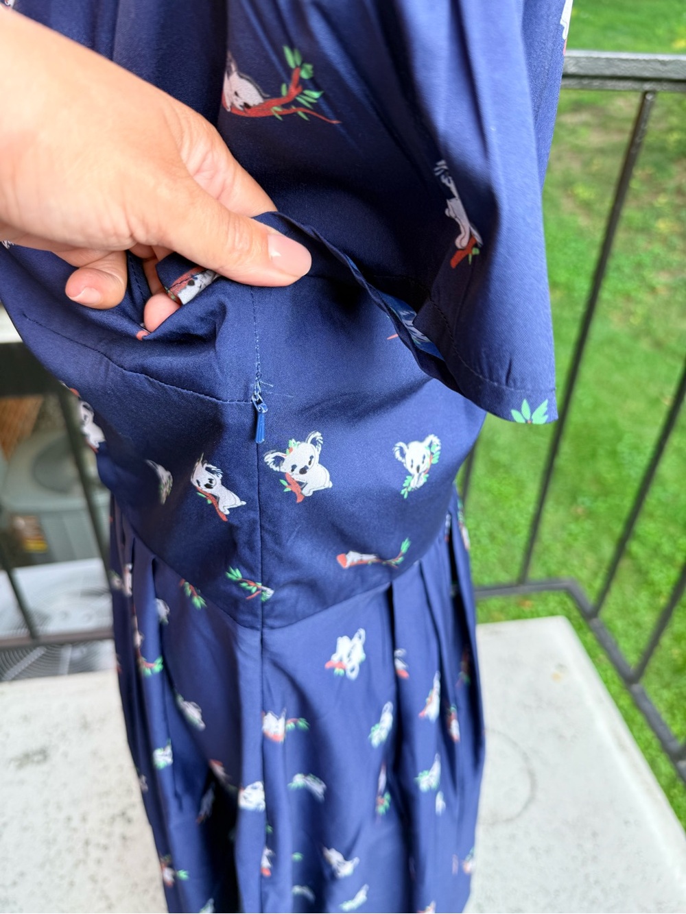 ModCloth Koala Print Dress Size 12 - Picture 5 of 10